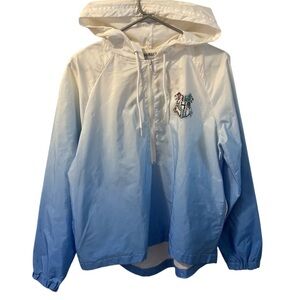 Harry Potter Hogwarts blue and white ombre lightweight windbreaker jacket
